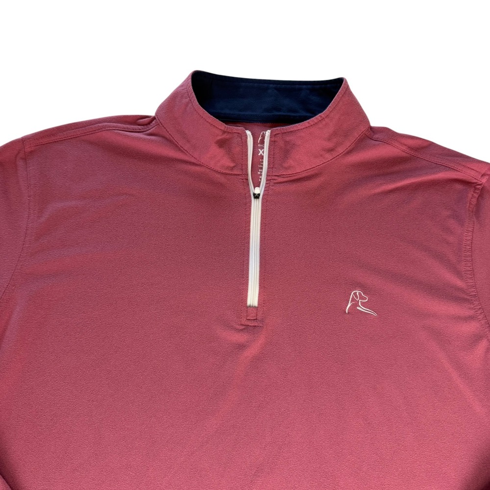 Rhoback Mens XXL Quarter Zip Pullover Dusty Rose Performance Golf Long Sleeve